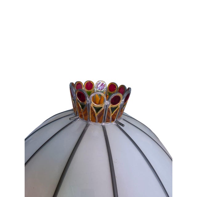 Handmade Tiffany-Style Table Lamp, 1965 For Sale - Image 4 of 12