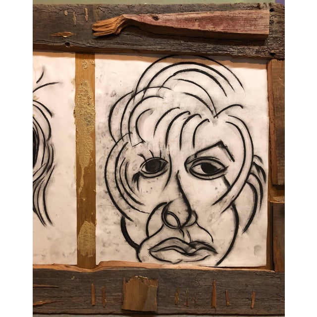 Alex Beard, Donna Librea, Mixed Media Wall Hanging Drawing For Sale - Image 4 of 6