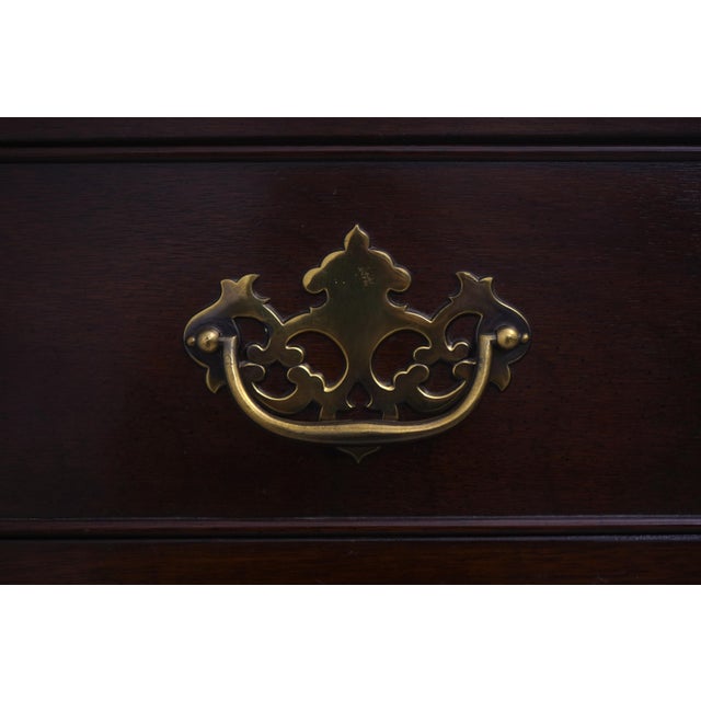 Brown Drexel Heritage 18th Century Mahogany Double Dresser W. 2 Mirrors For Sale - Image 8 of 18