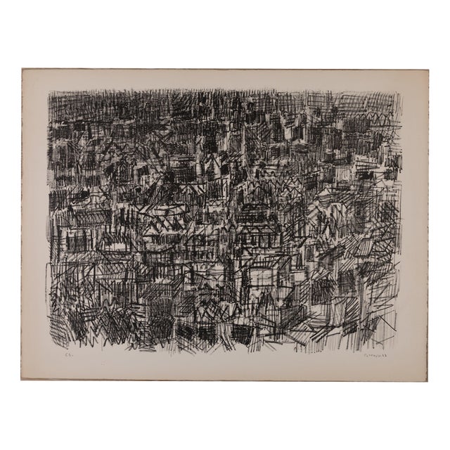 André Cottavoz, On the Rooftops of Paris, Lithograph For Sale