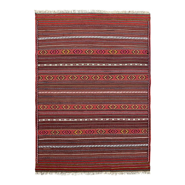 Handwoven Afghan Meymana Kilim Rug 2'11" X 4'7" For Sale