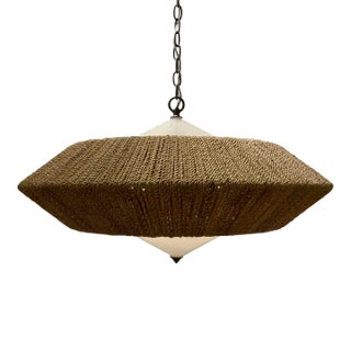 Currey & Co. Organic Modern Jute Saucer Chandelier For Sale