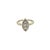 A fine vintage 14K white gold and diamond navette ring. The ring is set with three .8 ct diamonds with an engraved bezel...