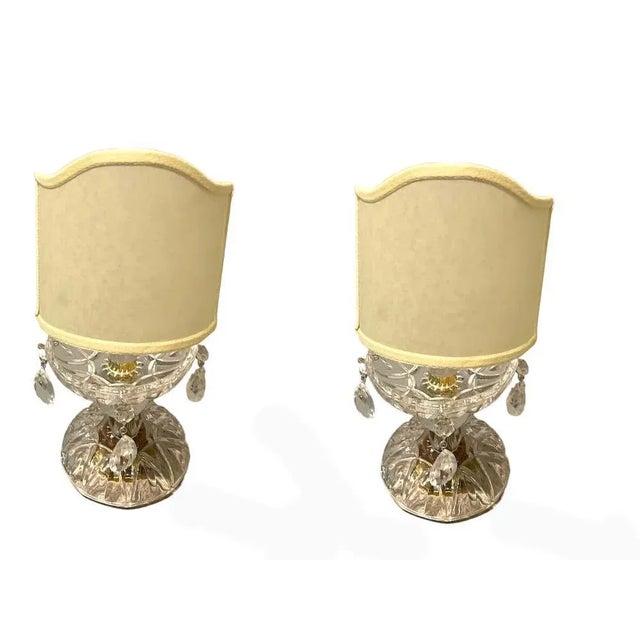 Italian Crystal Table Lamps, 1960s, Set of 2 For Sale - Image 9 of 9
