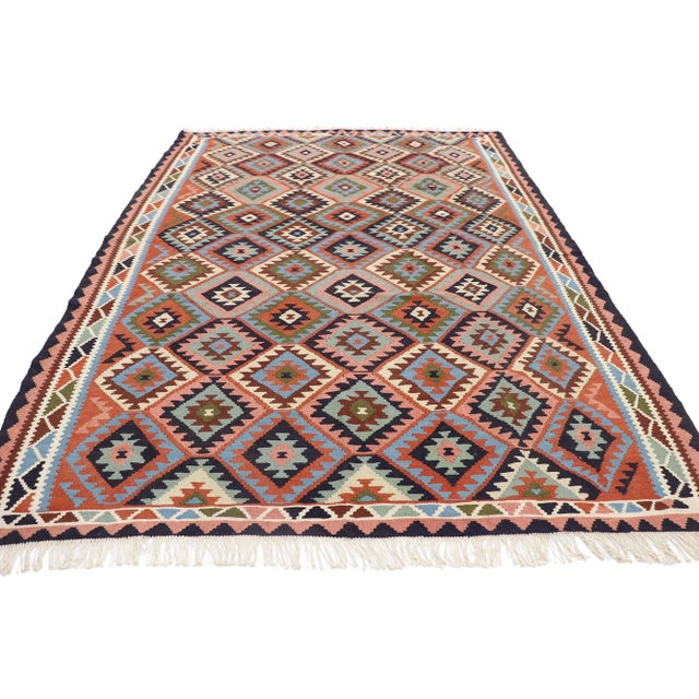Vintage Shiraz Kilim Rug, 6'6 X 9'2 For Sale - Image 4 of 9