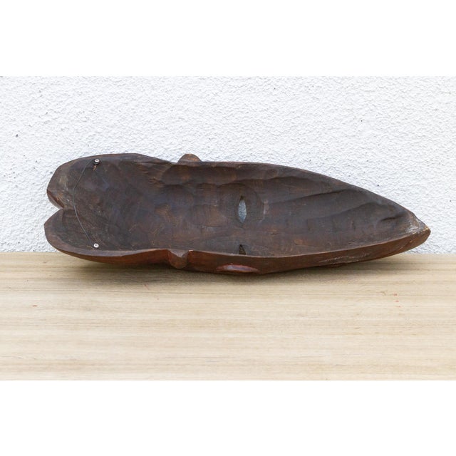 Wood Carved Wooden African Mask Wall Art For Sale - Image 7 of 8