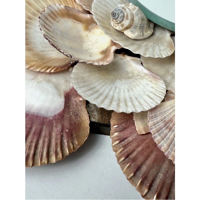 Hollywood Regency Vintage Shell Mirror For Sale - Image 3 of 7