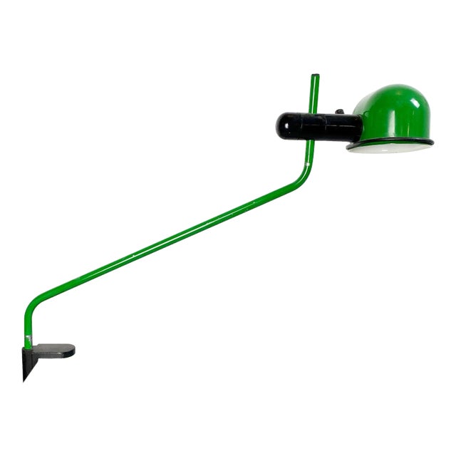 Mid-Century Italian Modern Green Metal Clamp-on Table Lamp, 1980s For Sale