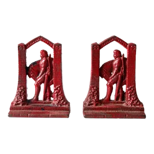 Vintage Sir Galahad Cast Iron Bookends Pair