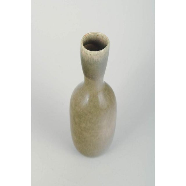 John Andersson for Höganäs Unique vase with hare’s-fur glaze, 1970s. Elegant, wheel-thrown stoneware vase with a slender,...