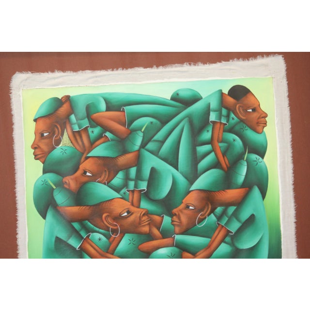 Contemporary Louisius, Modern Composition, 1980s, Oil on Canvas, Framed For Sale - Image 3 of 16