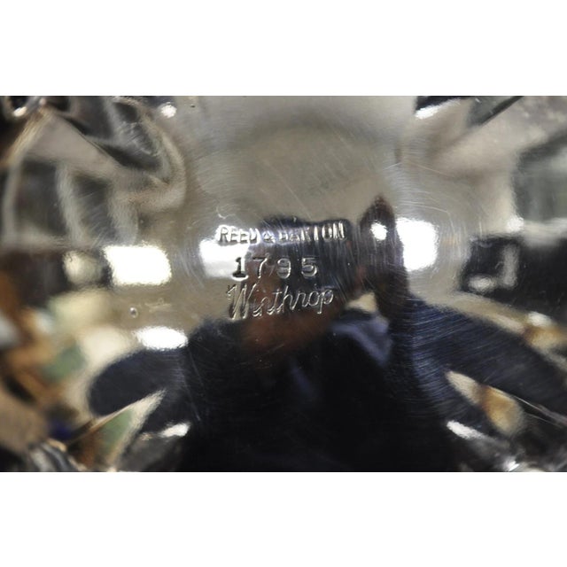 Silver Antique Reed & Barton Winthrop Silver Plated Tea Set With Webster Wilcox Tray- 6 Pieces For Sale - Image 8 of 12