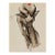 Vintage French Fashion Art Print – Brown Coat Illustration With Red Lips, 24" X 32" For Sale