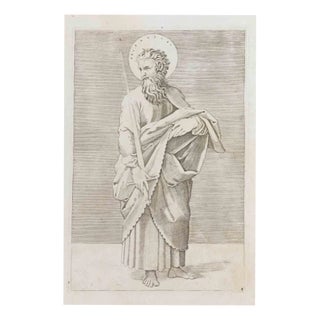 Marcantonio Raimondi after Raphael, St Paul Holding a Sword, Etching, 16th Century For Sale