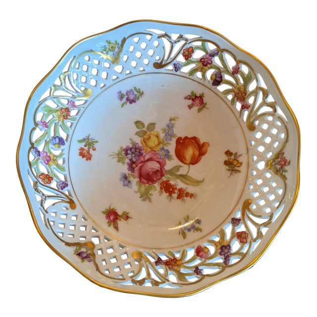 Antique Meissen Hand-Painted Bowl For Sale