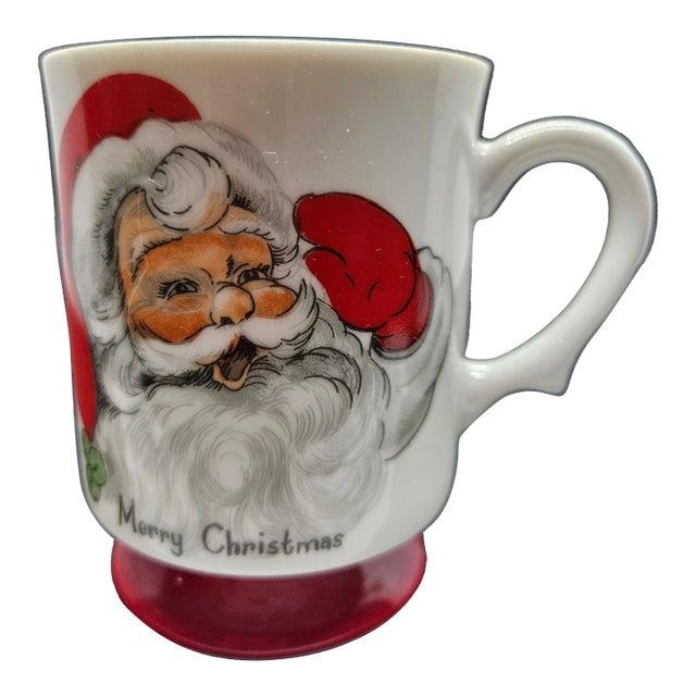Vintage Lefton Santa Claus Pedestal Footed Coffee Mug For Sale