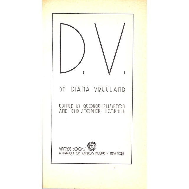 VREELAND, Diana [258] pp. Vintage Books 1985 First Edition 7" x 4 1/4" The inimitable fashion editor, arbiter, and curator...
