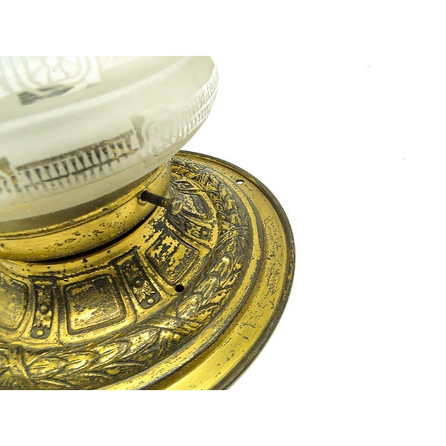 Early 20th Century Art Nouveau Brass and Glass Ceiling Lamp, Austria For Sale - Image 6 of 9