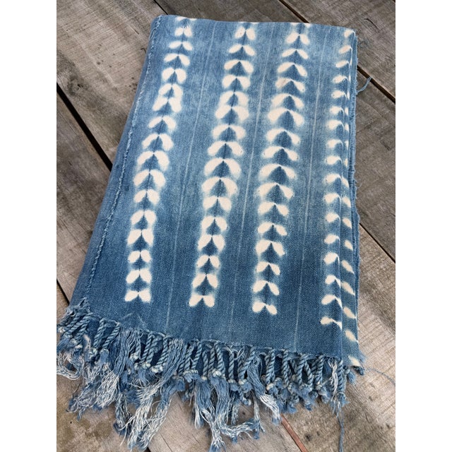 Vintage African Indigo Denim Mudcloth. Hand woven Malian cotton fabric is traditionally hand-dyed by a tribe in West...