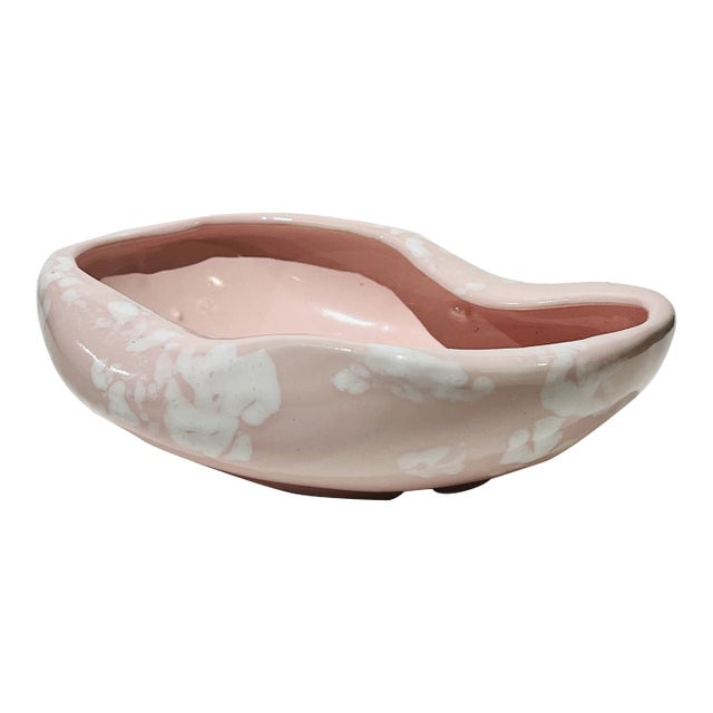 Vintage McCoy Pink and White Organic Bowl Serveware For Sale