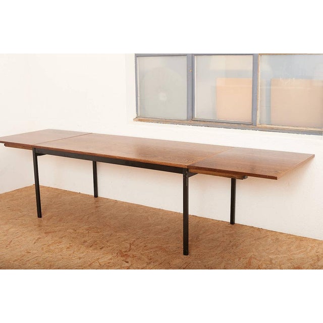 Series II Desk with Wenge Veneered Top, Black Lacquered Tubular Steel Frame & Extensions by Dieter Waeckerlin for Idealheim, 1964 For Sale - Image 15 of 18