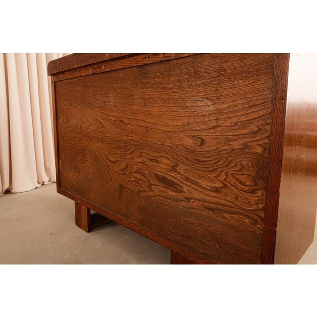 Vintage Art Deco Carved Oak Buffet Sideboard For Sale - Image 4 of 18