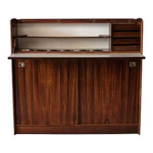Vintage Rosewood Danish Modern Dry Bar Credenza Cabinet