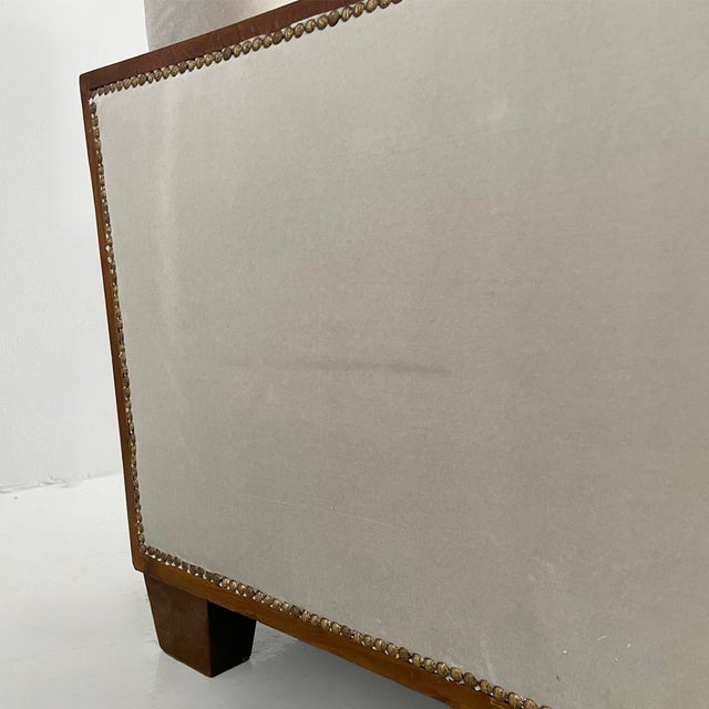 Italian Art Deco Lounge Chairs in Wood and Grey Velvet, 1930s, Set of 2 For Sale - Image 11 of 13