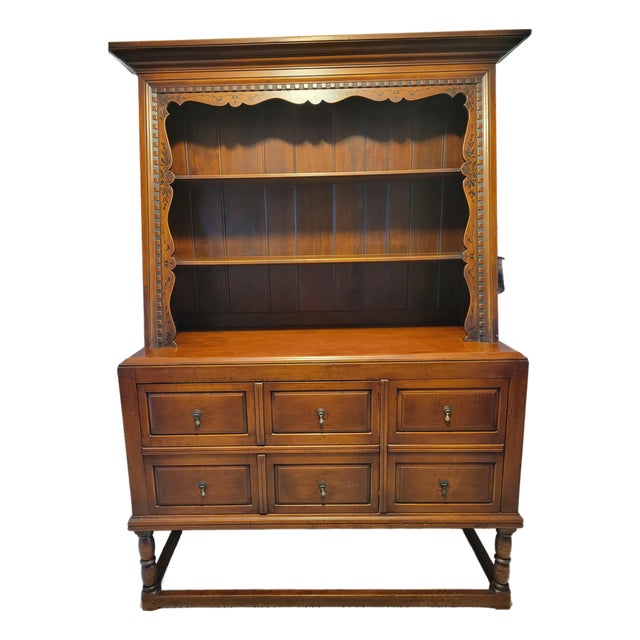 1920s Erskine-Danforth "Danersk" Hand-Painted Welsh Dresser Hutch, Model 1006 For Sale
