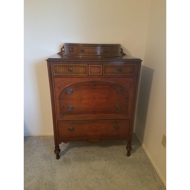1930s Regency Walnut Highboy Dresser Chairish