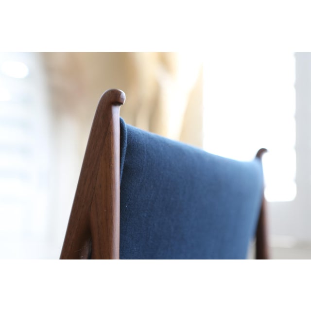 Mid Century Modern Teak Dining Chairs in Navy Blue Set of 8 Chairish