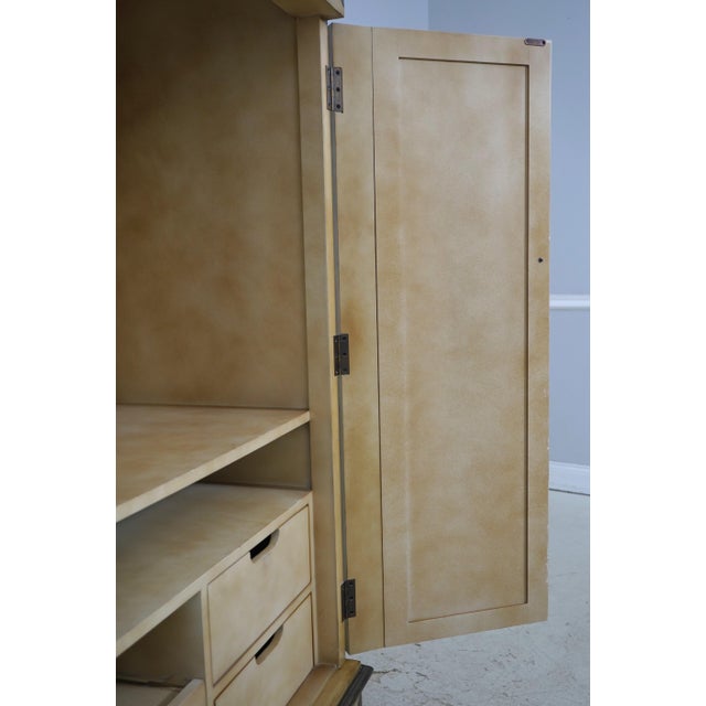 Wood Habersham Style Hand Painted Armoire Tv Unit For Sale - Image 7 of 16