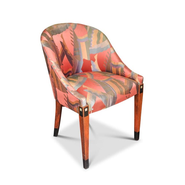 Art Deco French Tub Chairs with Upholstery, 1930s, Set of 2 For Sale - Image 6 of 8