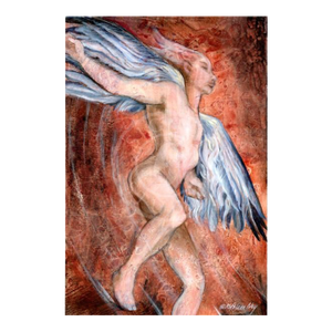 Icarus Rising, Original Mixed Media Figurative Painting