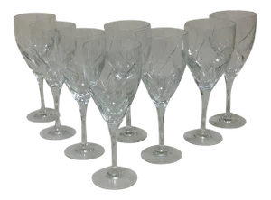 Vintage Royal Doulton Lisa Crystal Wine Goblets- Set of 8