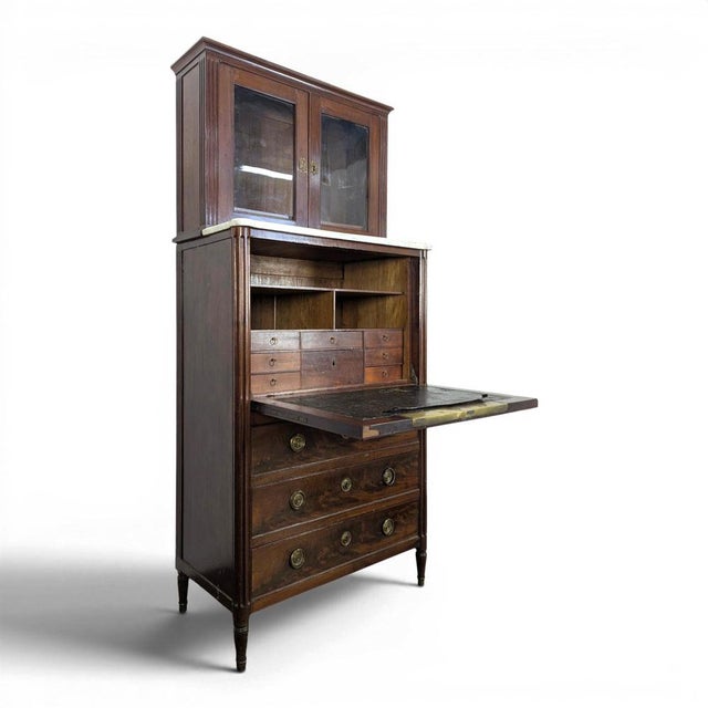 Guillotine-Fronted Secretary by F. Trapet, Early 19th Century For Sale - Image 12 of 12