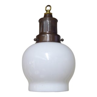 Vintage Milk Glass Pendant Light For Sale
