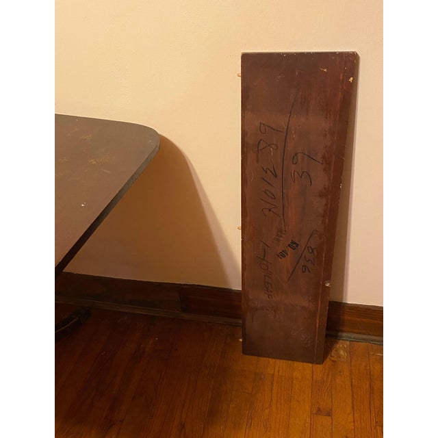 Vintage Brown Wood Versatile Drop Leaf Double Pedestal Dining Table For Sale - Image 16 of 18