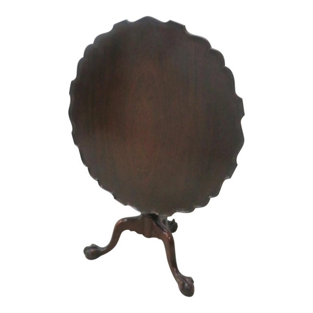 Chippendale Mahogany Pie Crust Birdcage Tilt Top Table For Sale