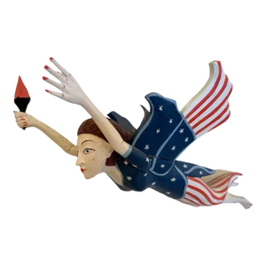 Folk Art Painted Lady Liberty Political Figure