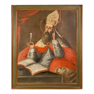 Large Spanish Colonial Painting St. Augustine