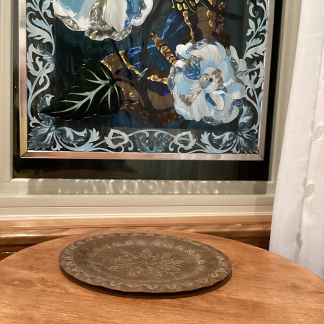 Late 19th Century Antique Highly Crafted and Detailed Moroccan Cooper Plate For Sale - Image 12 of 13