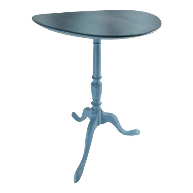 19th Century Shabby Chic Baby Blue Painted Lamp Table For Sale