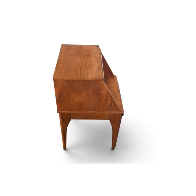 Brown Mid 20th Century Small Chippy Telephone Bench With Pullout Seat For Sale - Image 8 of 13