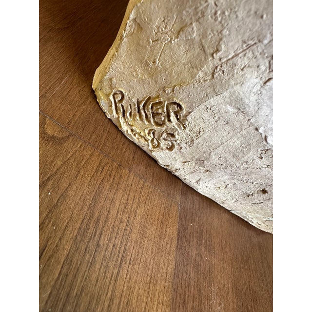 Vintage 1985 Signed Sculpture Bust /Head of Pensive Young Woman For Sale - Image 12 of 12