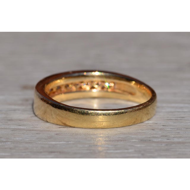 Metal The Vittoria: Unisex 14K Yellow Gold Band set with Diamonds For Sale - Image 7 of 11