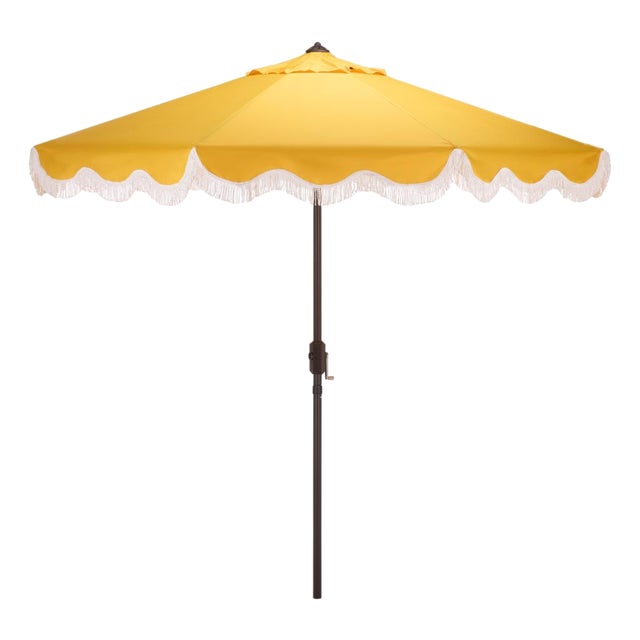 Torsa 9 Ft Crank Umbrella, Yellow/Brown Pole For Sale