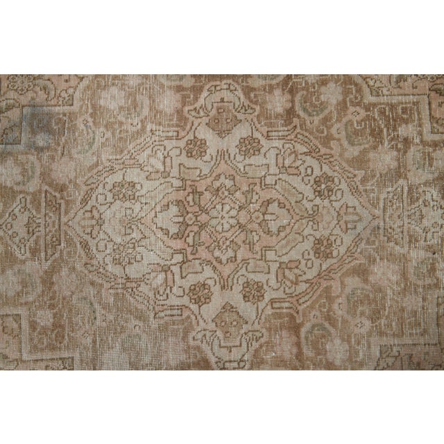 1970s Vintage Persian Handmade Wool Cotton Orange Area Rug For Sale - Image 10 of 11