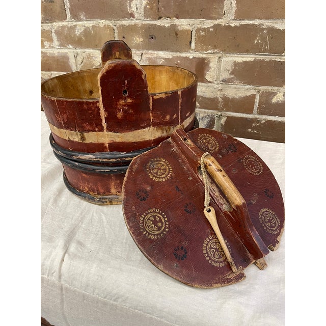 Swedish Folk Art Bucket For Sale - Image 4 of 7