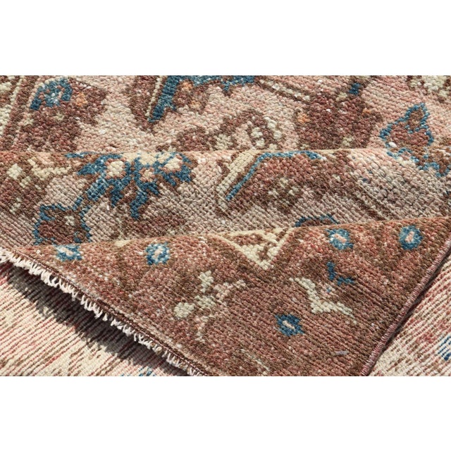 Antique Persian Hamadan Rug in Wool With All-Over Sub-Geometric Design For Sale - Image 11 of 12